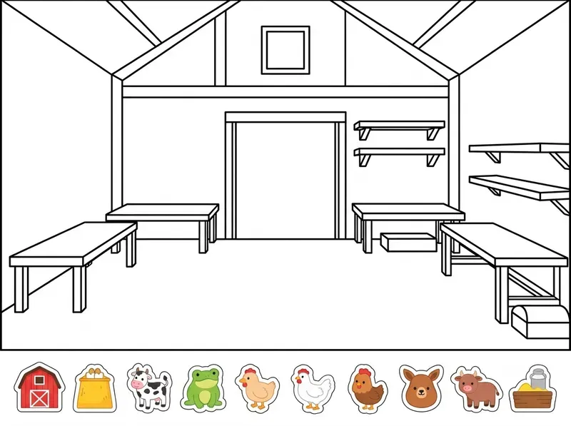 Cute Room Coloring Stickers Kits