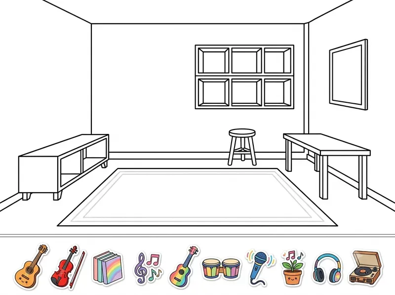 Cute Room Coloring Stickers Kits