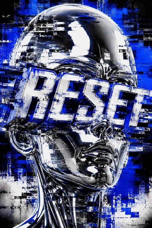 Glitch Chrome Poster Art