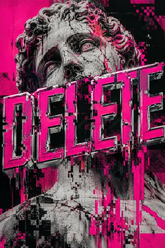 Glitch Chrome Poster Art