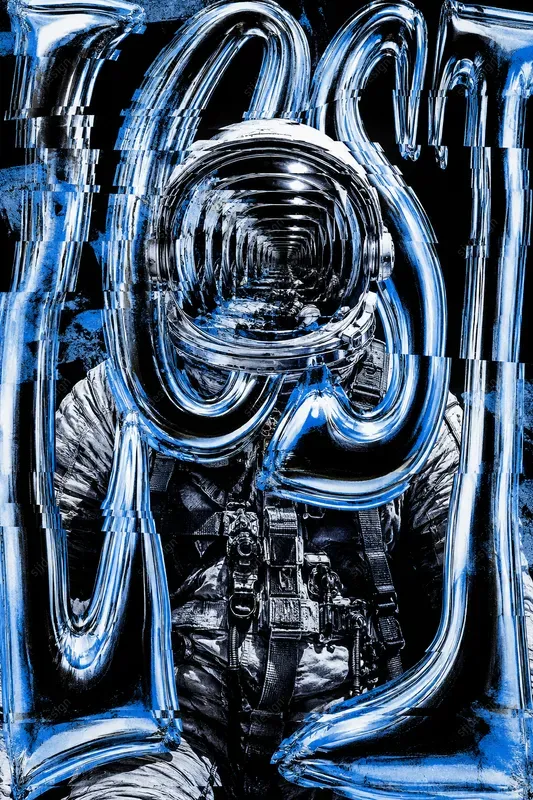 Glitch Chrome Poster Art