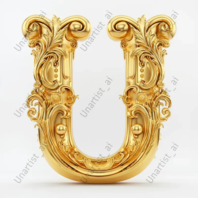 Ornate Golden Baroque 3D Letters