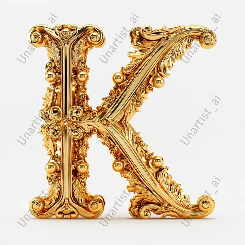Ornate Golden Baroque 3D Letters