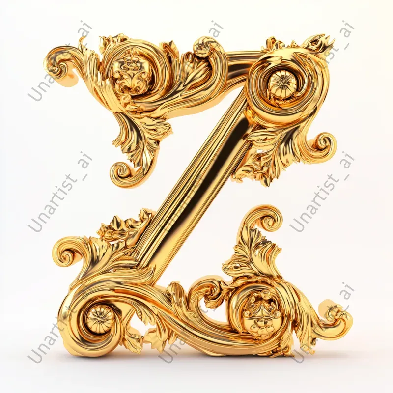Ornate Golden Baroque 3D Letters