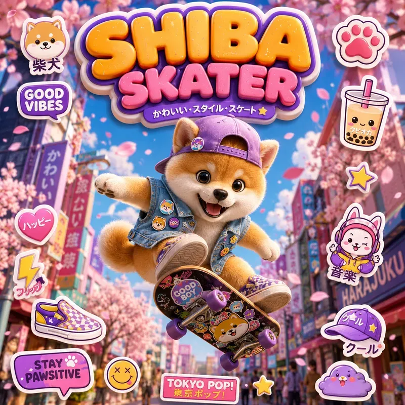 Cute 3D Streetwear Animal Poster Art