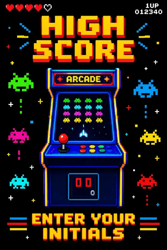 Retro 8 Bit Pixel Art Typography