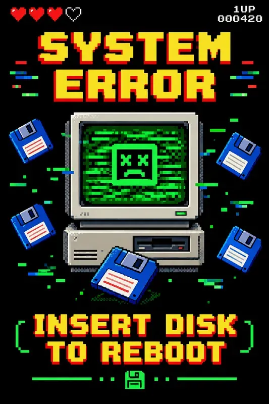 Retro 8 Bit Pixel Art Typography