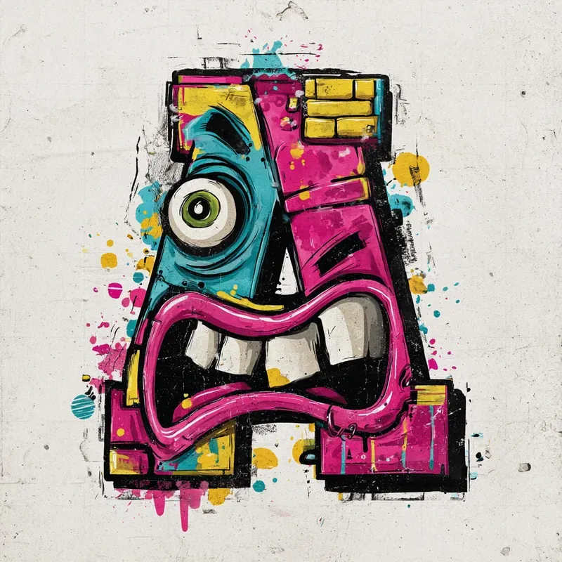 Graffiti Cartoon Letter Characters