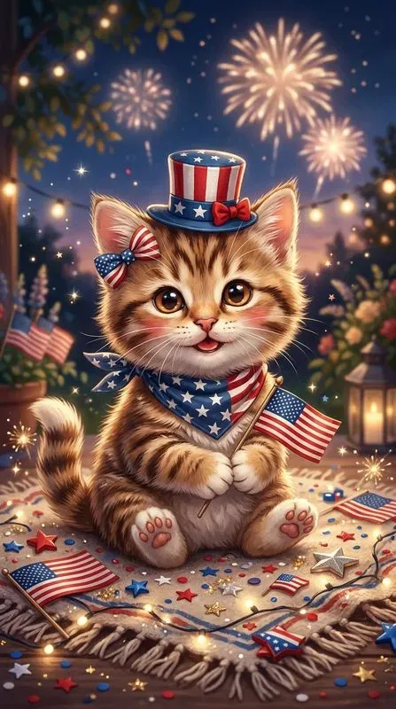 Patriotic 4th July Baby Animals