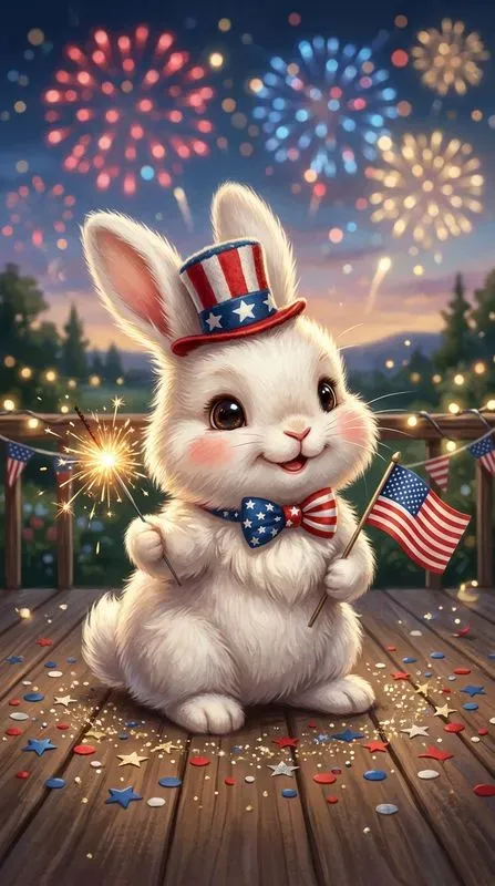 Patriotic 4th July Baby Animals