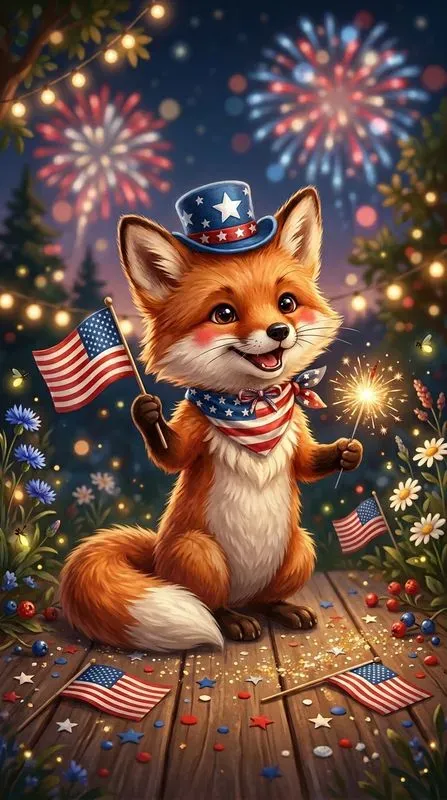 Patriotic 4th July Baby Animals