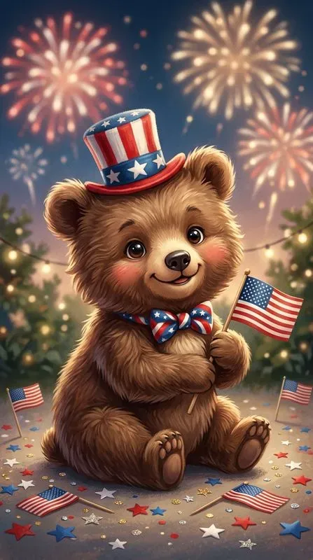 Patriotic 4th July Baby Animals