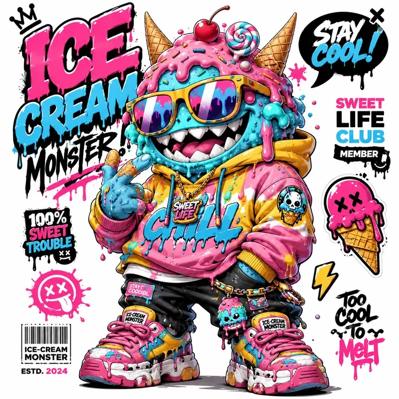 Urban Drip Mascot Poster Pop Style