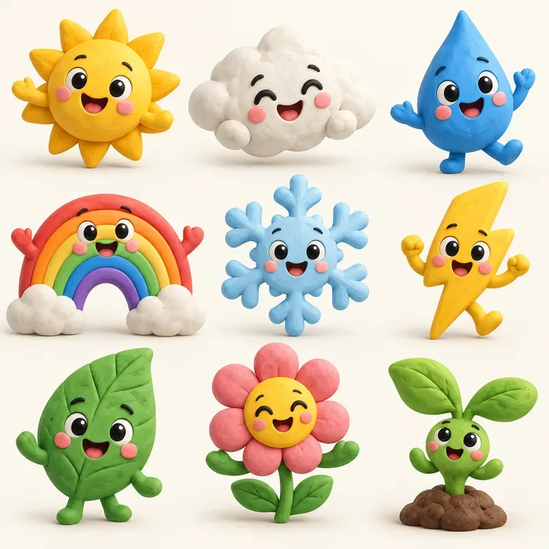 Claymation Weather Mascot Asset Kits