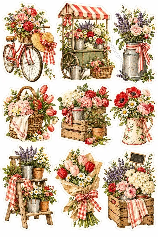Cottage Watercolor Sticker Sets