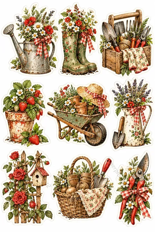 Cottage Watercolor Sticker Sets