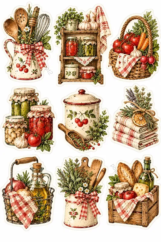 Cottage Watercolor Sticker Sets