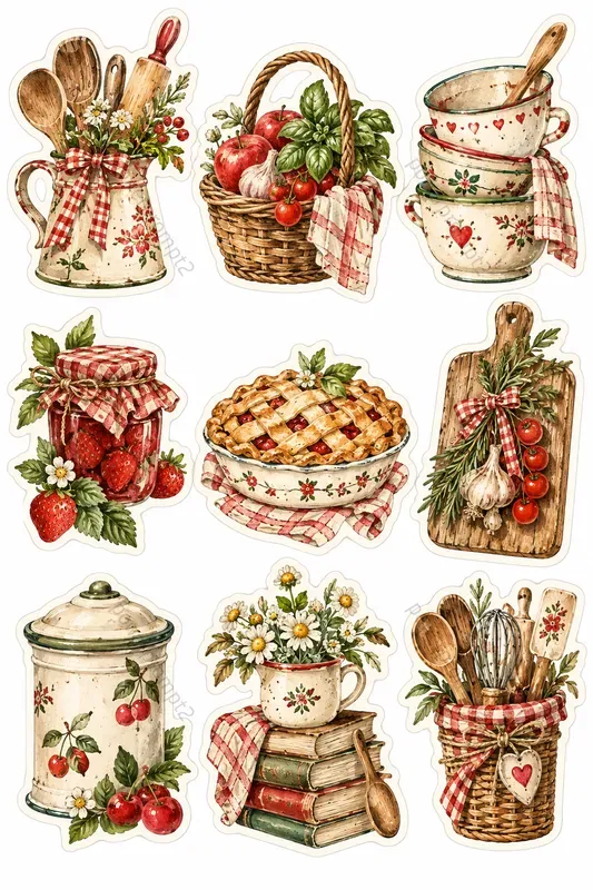 Cottage Watercolor Sticker Sets