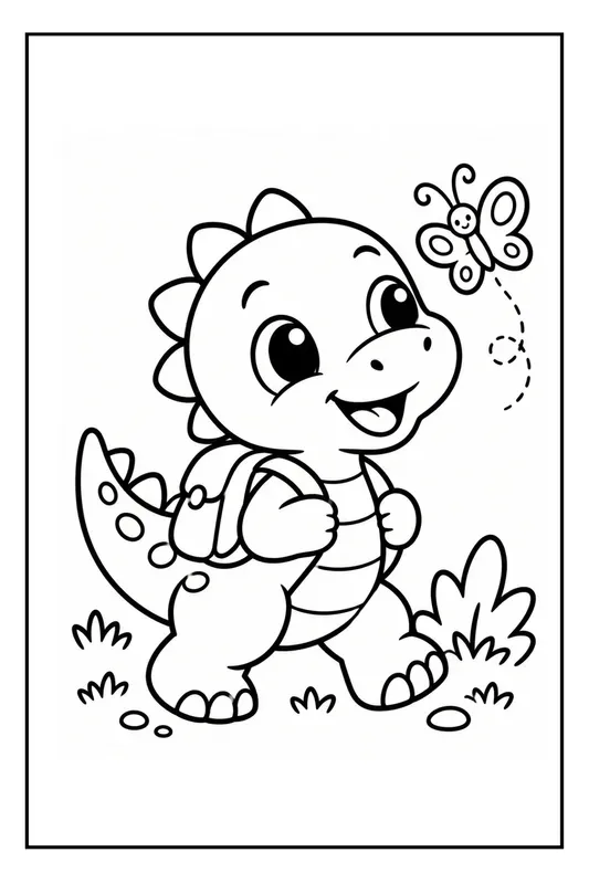 10 Cute Baby Dinosaur Coloring Pages