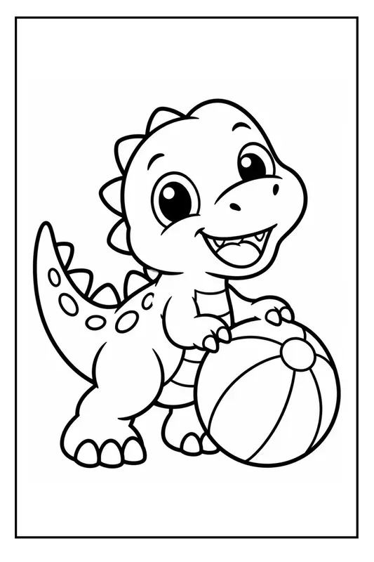 10 Cute Baby Dinosaur Coloring Pages