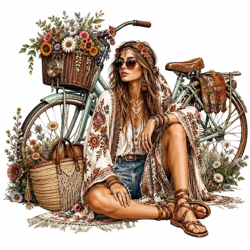 Boho Chic Fashion Clipart Collections