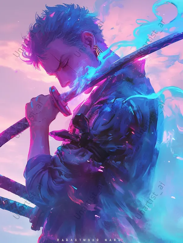 Neon Vaporwave One Piece Art