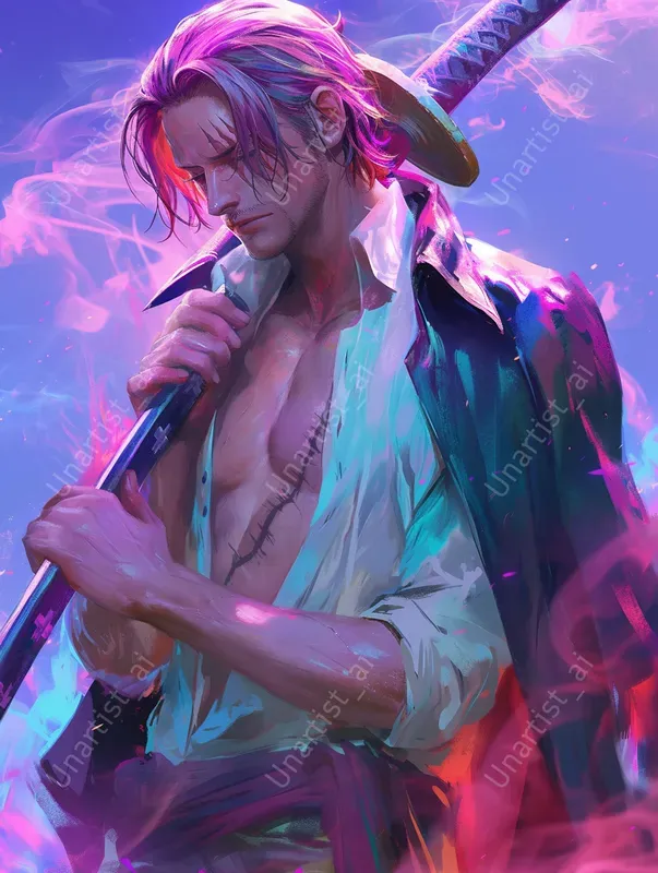 Neon Vaporwave One Piece Art