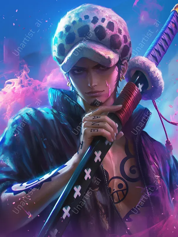 Neon Vaporwave One Piece Art