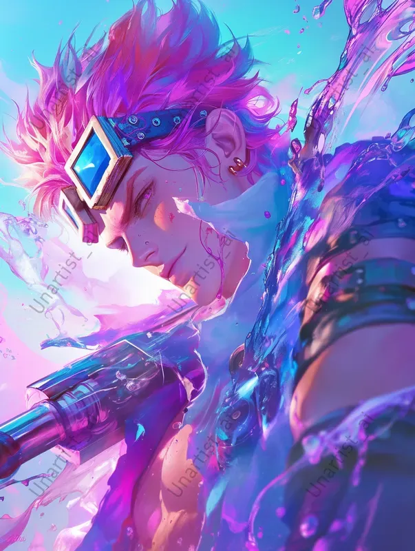 Neon Vaporwave One Piece Art