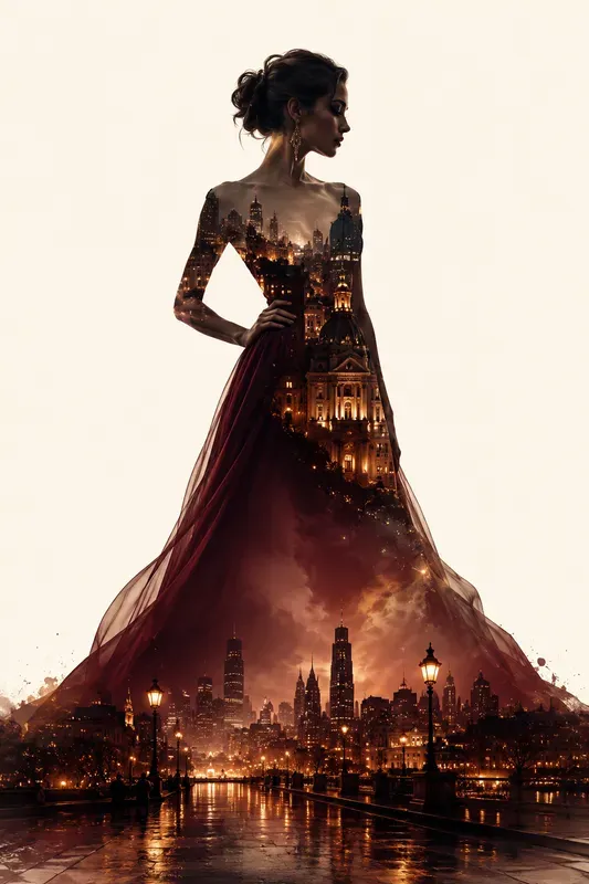 Double Exposure Silhouette Art