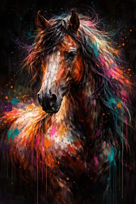 Boho Modern Loose Oil Animal Portraits