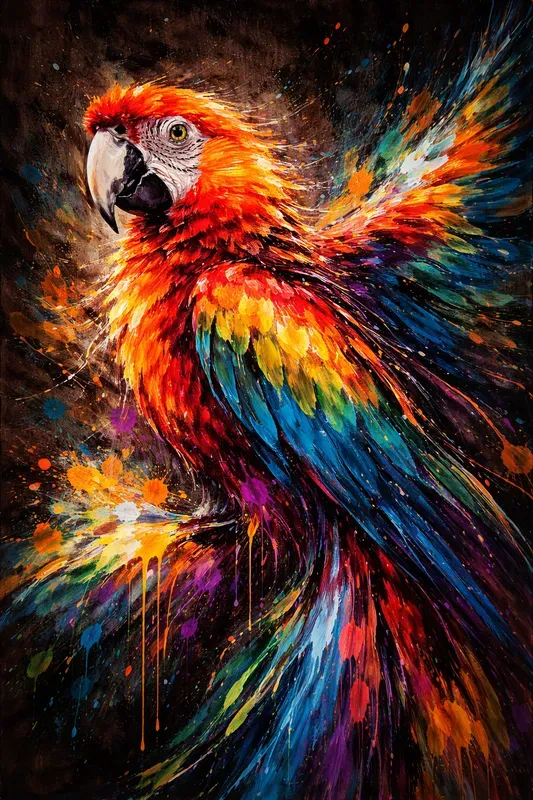 Boho Modern Loose Oil Animal Portraits