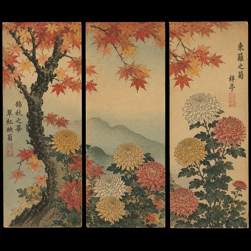 Vintage Japanese Bird Flower Prints