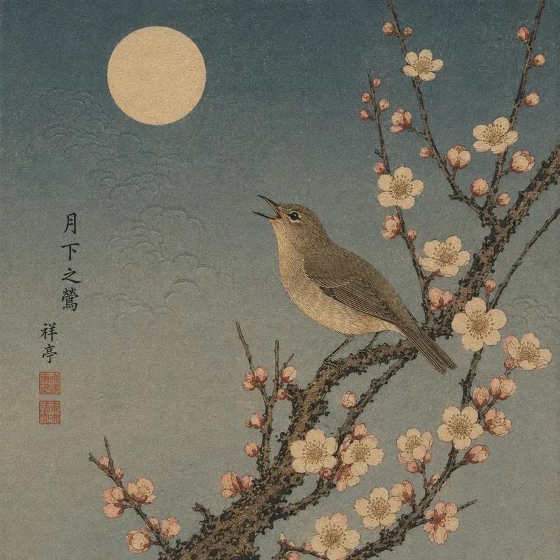 Vintage Japanese Bird Flower Prints