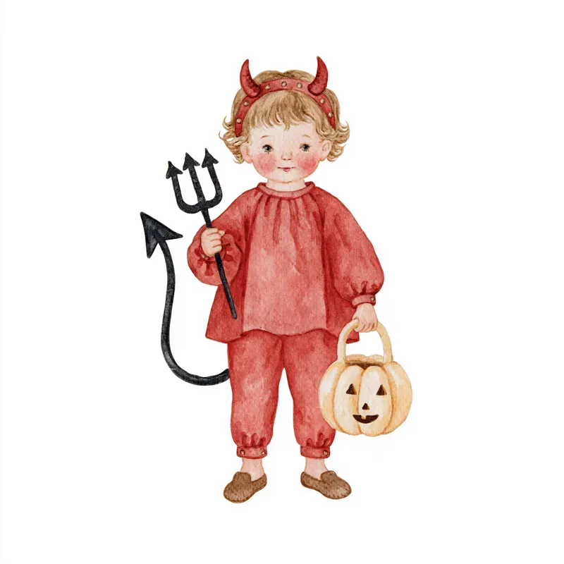 Nostalgic Halloween Watercolor Cliparts