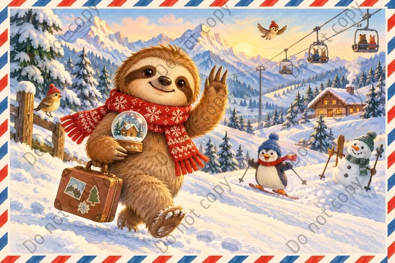 Cute Animal Pen Pal Postcard Art