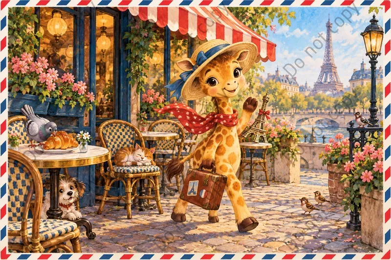 Cute Animal Pen Pal Postcard Art