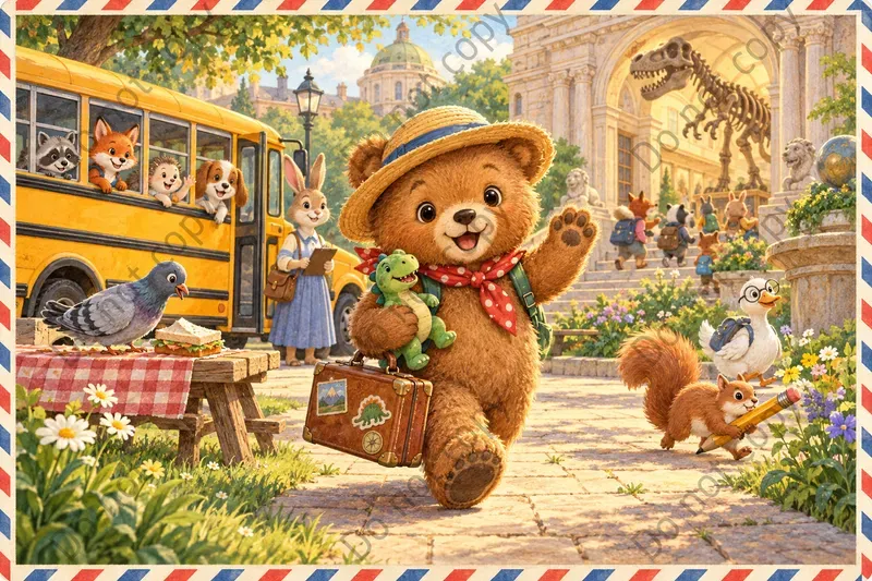Cute Animal Pen Pal Postcard Art