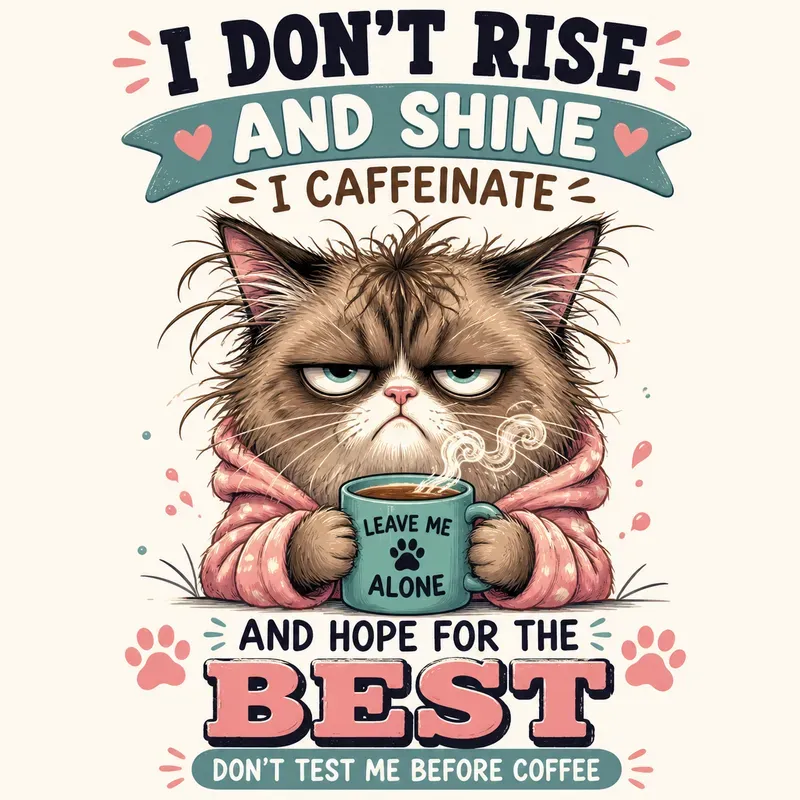 Sleepy Animal Coffee Humor