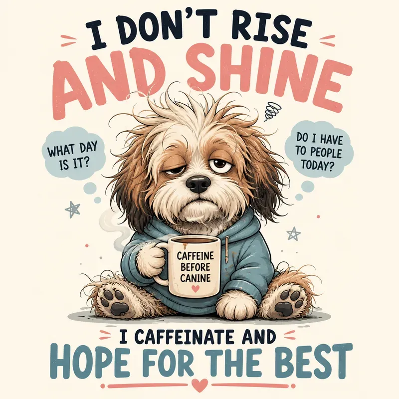 Sleepy Animal Coffee Humor
