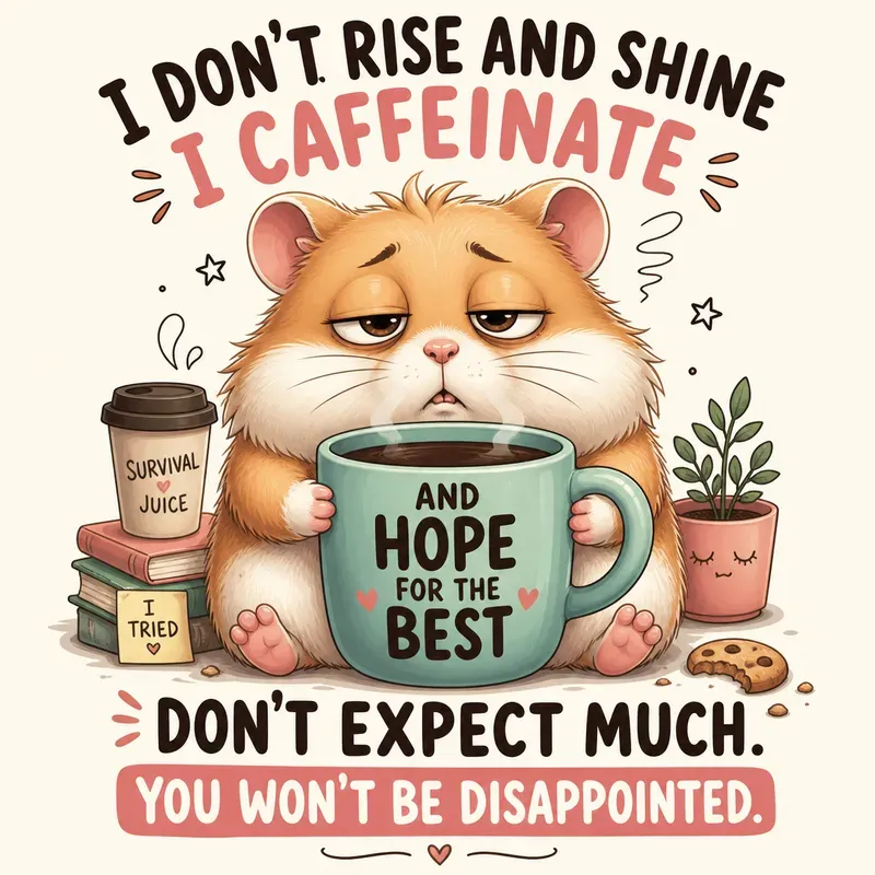 Sleepy Animal Coffee Humor