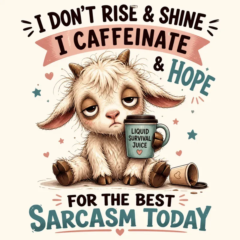 Sleepy Animal Coffee Humor