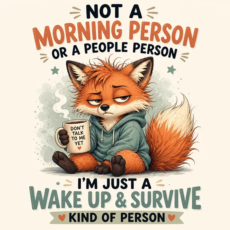 Sleepy Animal Coffee Humor