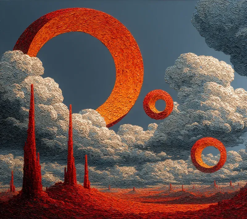 Surreal Grattage Landscapes