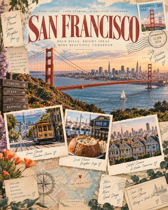 Vintage Travel City Poster Facebooks