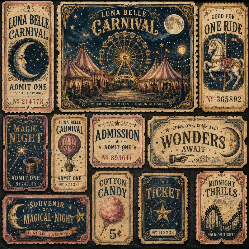 Vintage Pocket Ticket Ephemera