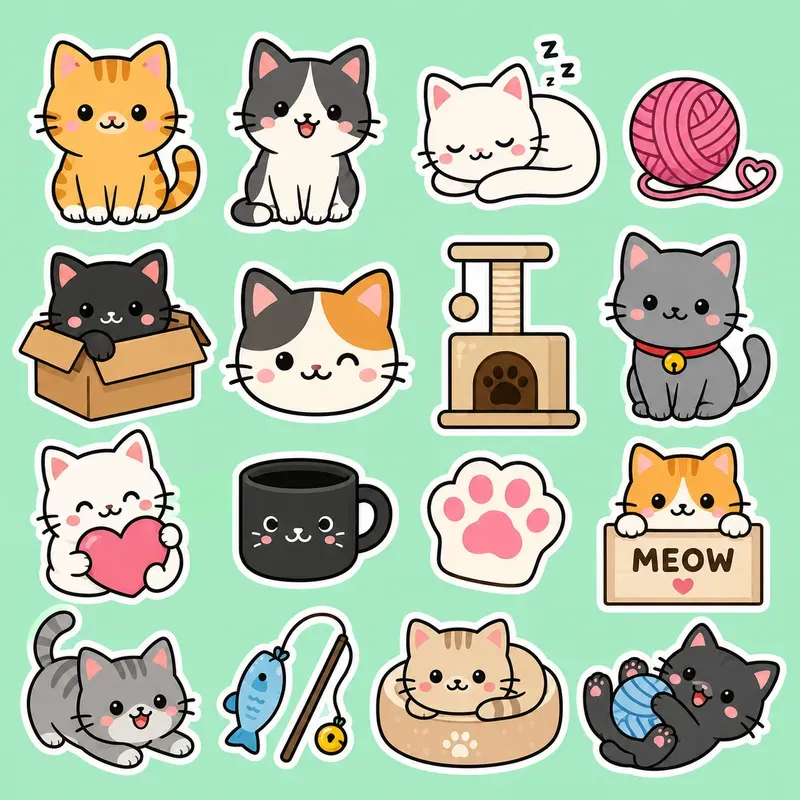 Kawaii Cultural Sticker Sheets
