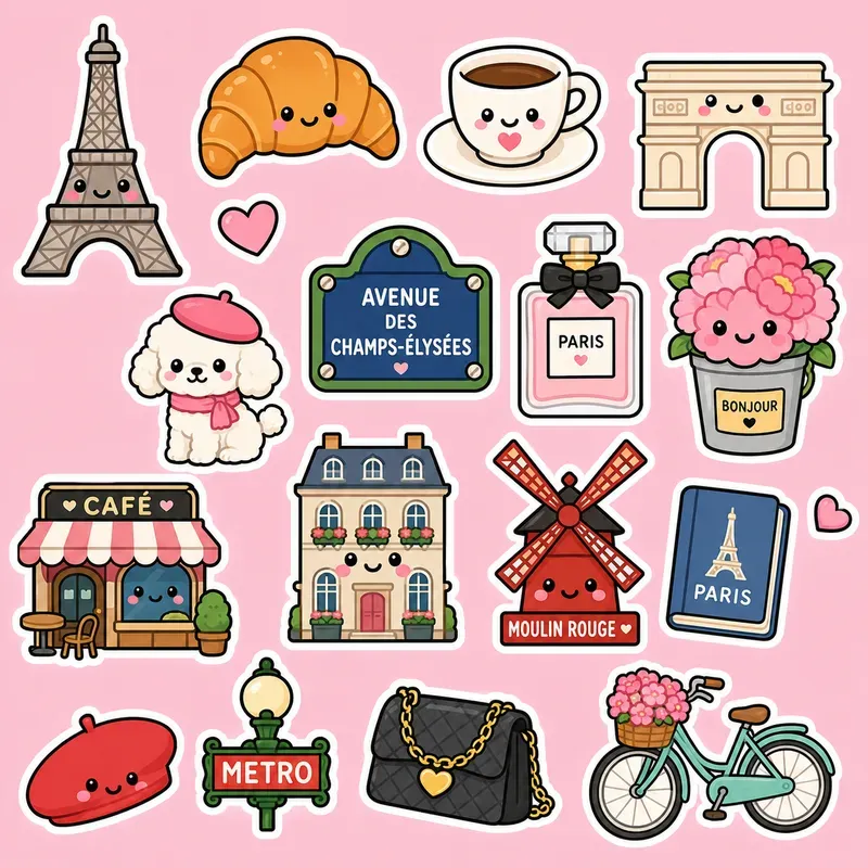 Kawaii Cultural Sticker Sheets