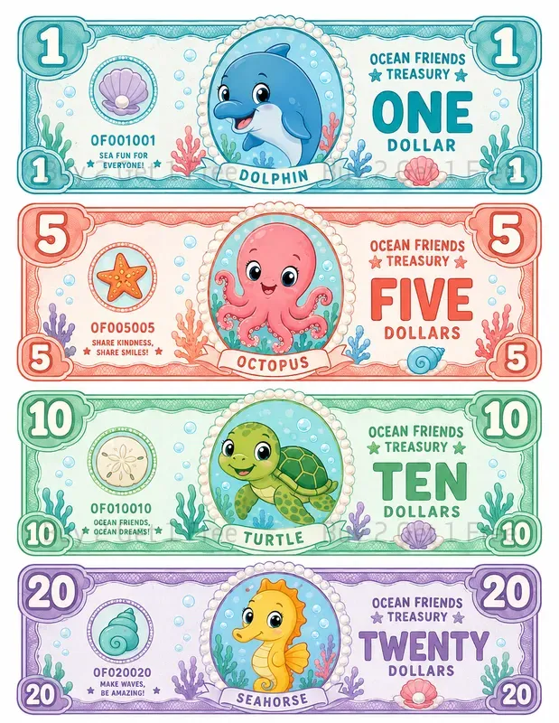 Cartoon Collector Banknotes Ephemera