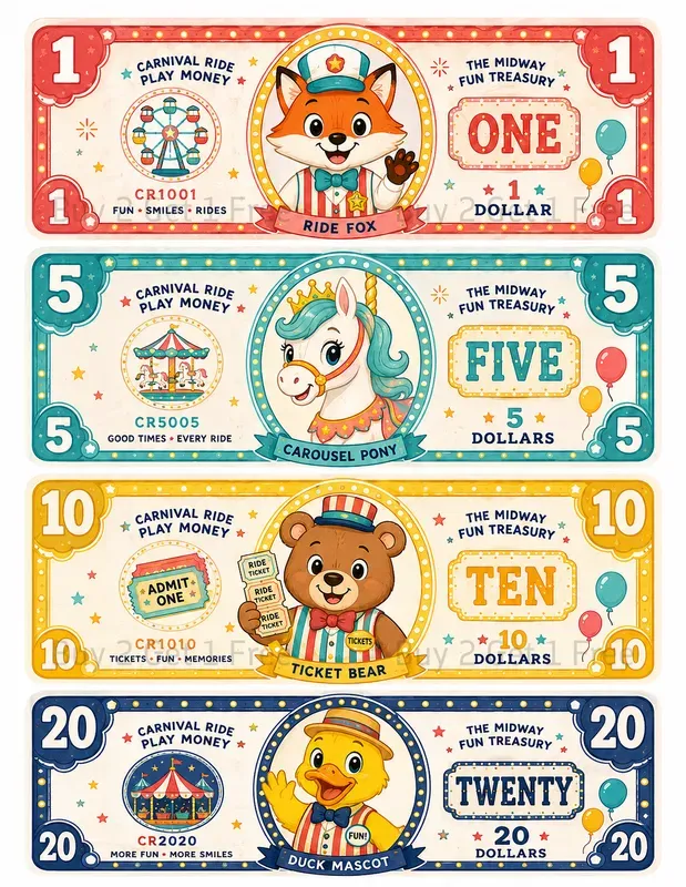 Cartoon Collector Banknotes Ephemera